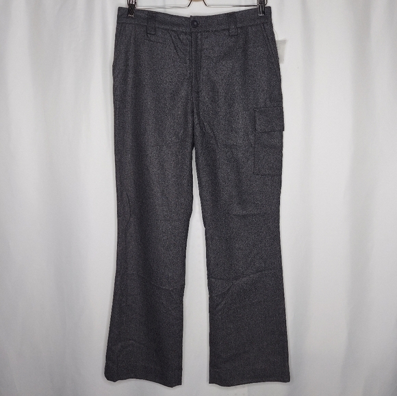 GAP Y2K Cargo Wool Trouser Pants 8 High Rise Gray Straight...